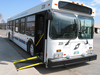40 foot low floor bus with accessible ramp deployed 
