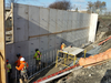 East abutment grade beam formwork and reinforcing