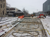 Glycol heating and reinforcement for bus stop platform